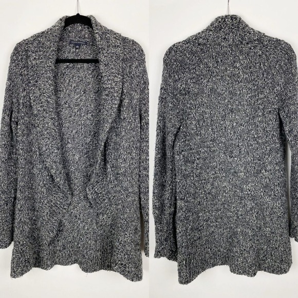 Banana Republic Marled Ruffle Knit Sweater Jacket Wool Alpaca Women Size M - Picture 1 of 3